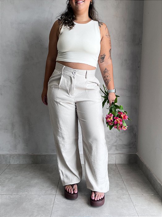 CALÇA PANTALONA ALFAIATARIA MABEL GELO