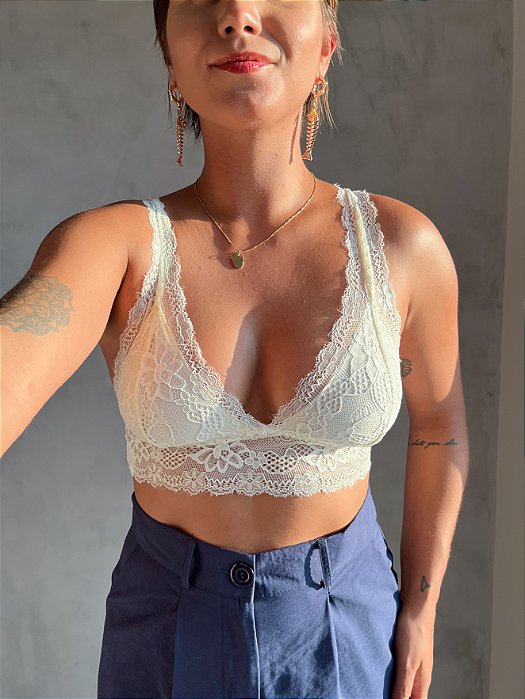 TOP RENDADO MADAM OFF WHITE