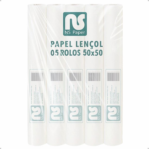 Papel Lençol Descartável para Maca 50x50 NS PAPER 5 rolos