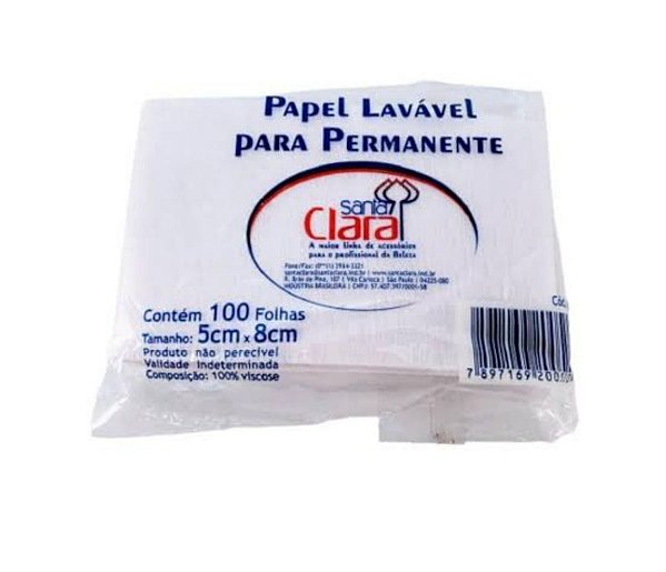 Papel Lavável para Permanente 100 Unidades