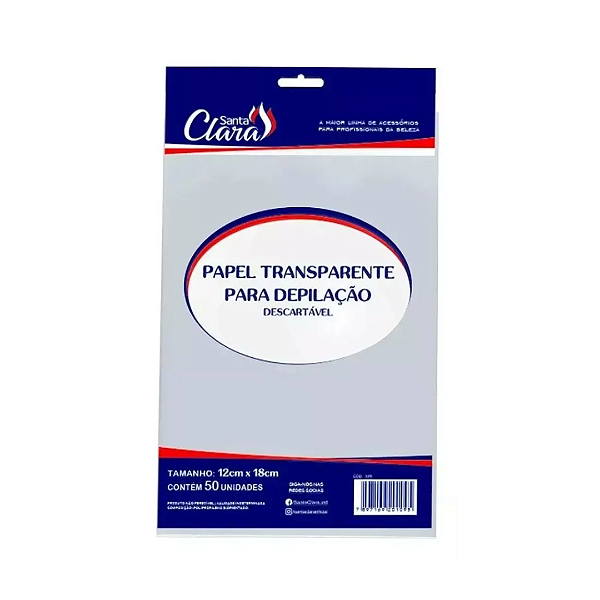 Papel Transparente Para Depilação 50 Unidades 12X18cm 50 Unidades - 109