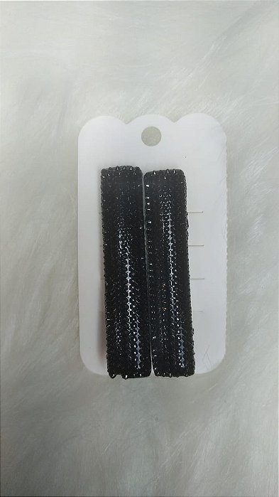 Kit Tic Tac Strass Preto C/2