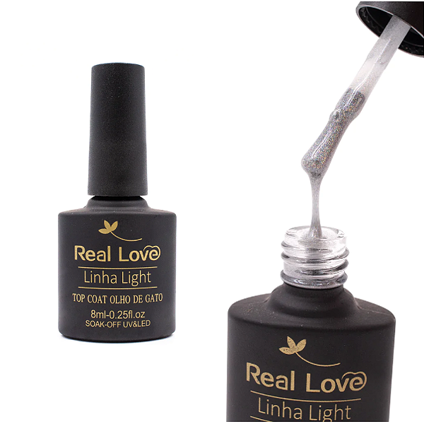 Top Coat Olho De Gato Linha Light Real Love 8ml