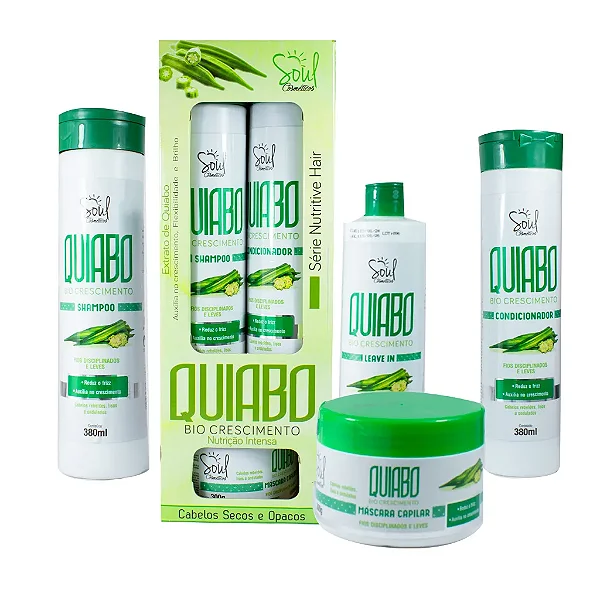 Kit Capilar de Quiabo com 04 itens Soul Cosméticos - Bio Crescimento