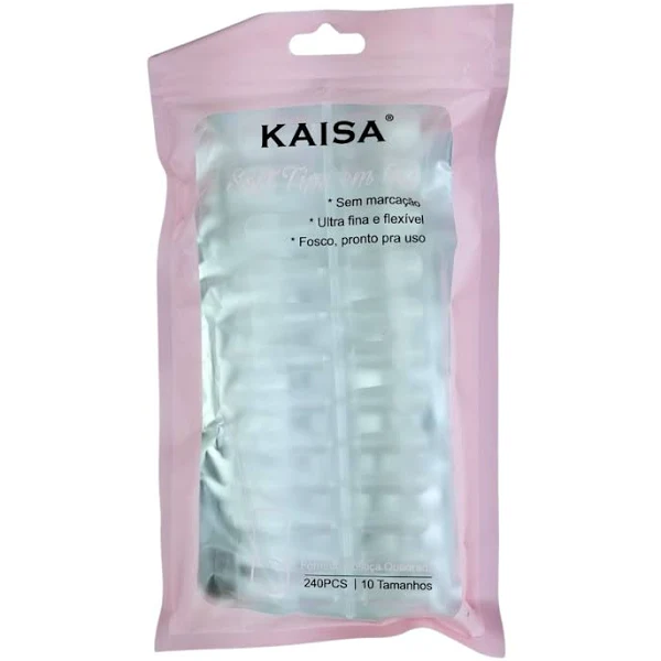 Tips Em Gel Kaisa Realista Extra Longa Bailarina Transparente 240 Peças