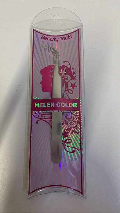 Pinça Alongamento De Cílios Ponta  Curva Helen Color - HGJ-1172
