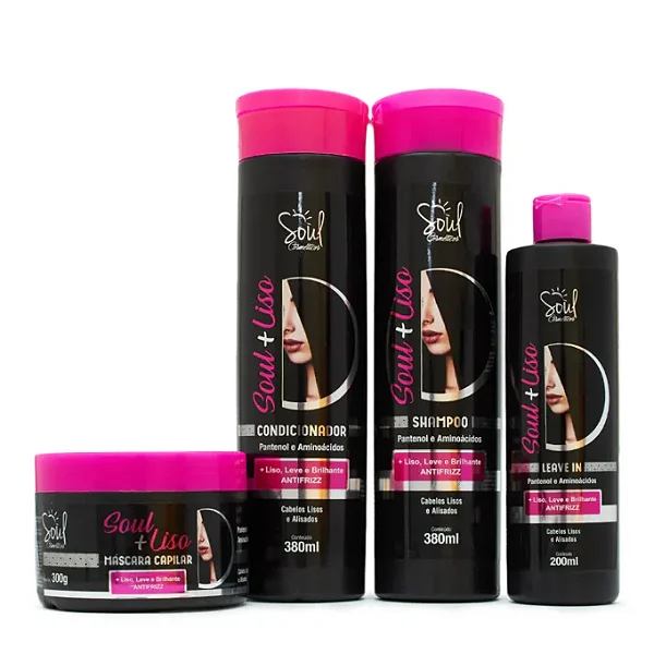 Kit Capilar Soul + Liso 380ml com 04 itens Soul Cosméticos