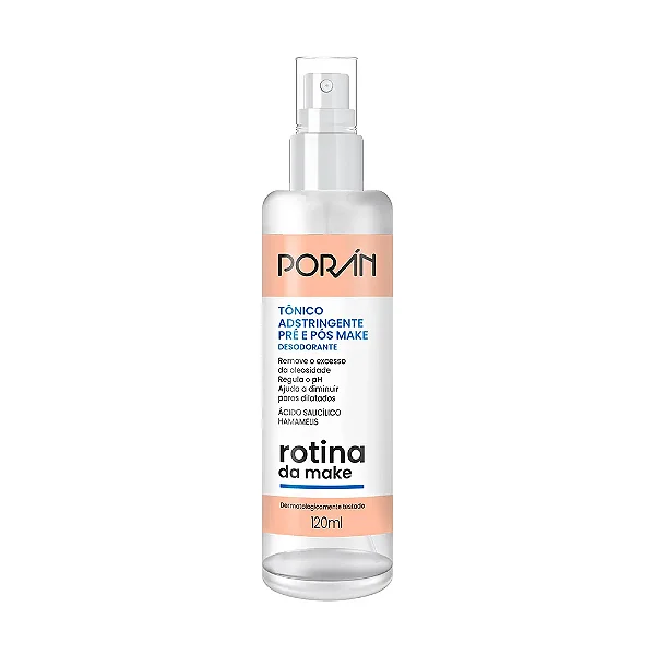Tonico Adstringente Pré e Pós Make 120ml Porán