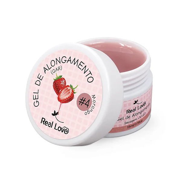Gel de Alongamento Real Love Aromatizado Morango 4 - 15ml