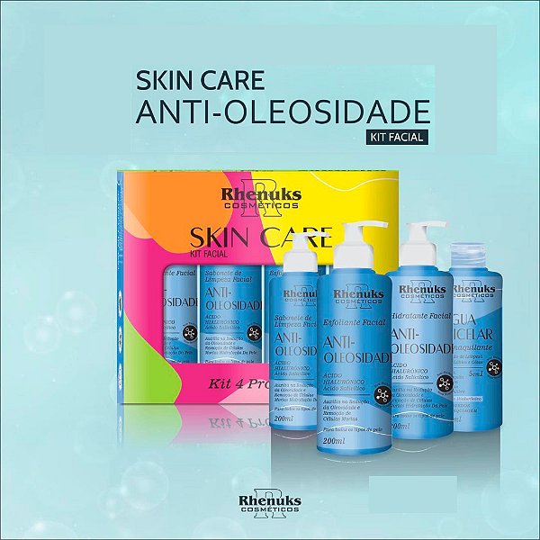 Rhenuks Skin Care - Kit Facial Anti Oleosidade Uso Diário (4 Produtos)