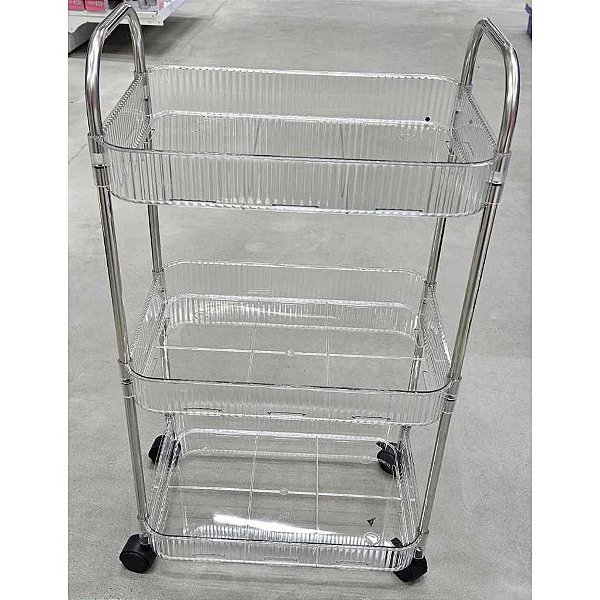 Carrinho de Manicure Acrílico 3 andares