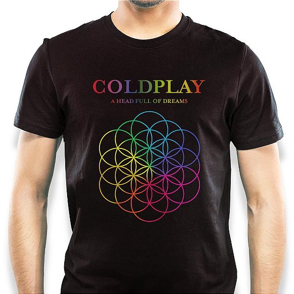Camiseta Rock Coldplay A Head Full of Dreams manga curta tamanho