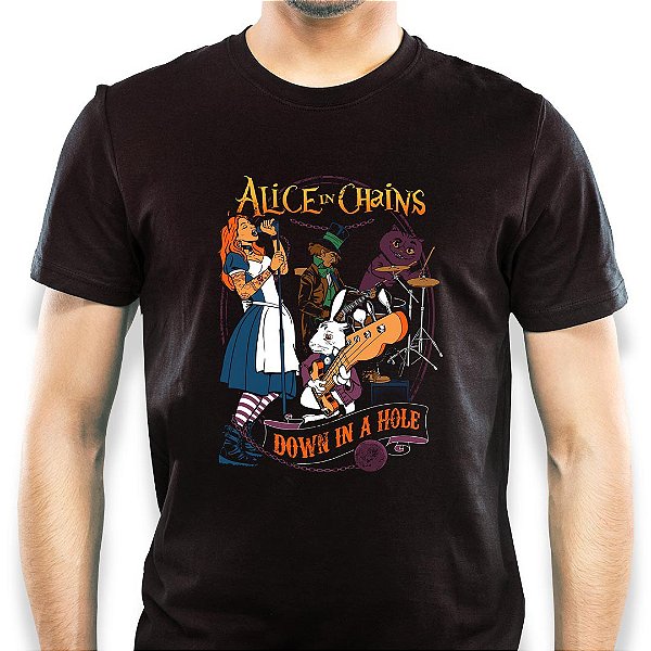 Camiseta Rock Alice in Chains 2.0 Down in a Hole para adulto com mangas curtas