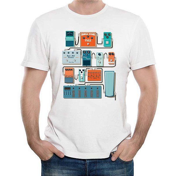 Camiseta Pedalboard tamanho adulto com mangas curtas