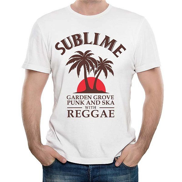 Camiseta rock da banda Sublime tamanho adulto com mangas curtas na cor branca Premium