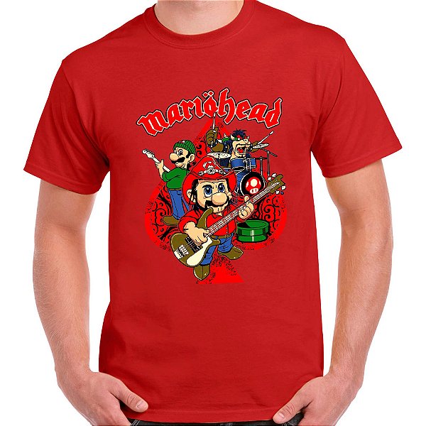 Camiseta Mariohead tamanho adulto de mangas curtas