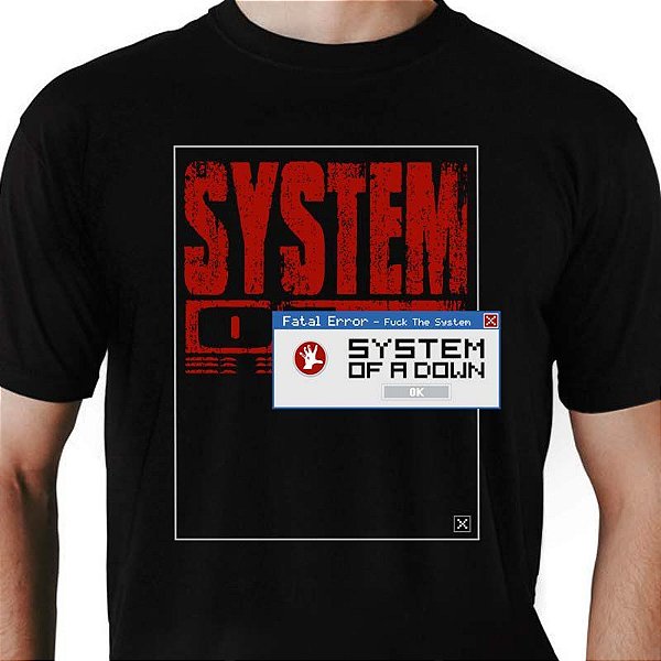 Camiseta rock System of a Down Bug tamanho adulto com mangas curtas na cor preta premium
