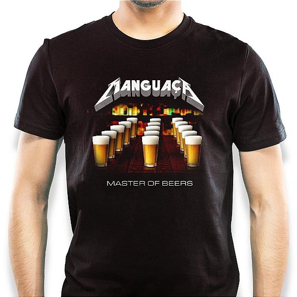 Camiseta rock Metallica Manguaça Master of Beers tamanho adulto na cor preta