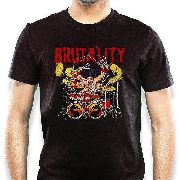 Camiseta rock Goro Brutality tamanho adulto com mangas curtas na cor preta Premium