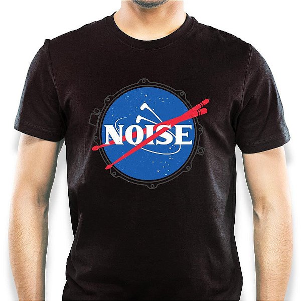 Camiseta Rock Nasa Caixa de Bateria Noise de manga curta tamanho adulto