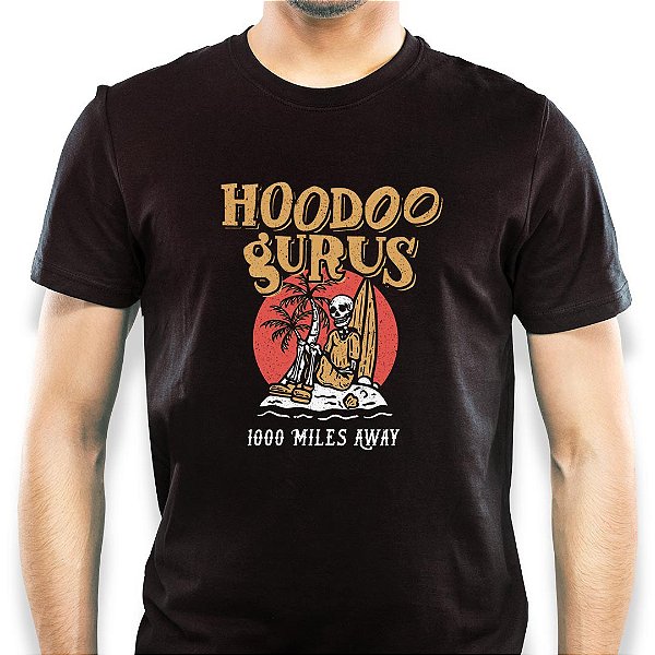 Camiseta Hoodoo Gurus 1000 Miles Away Adulto preto