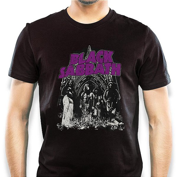 Camiseta Black Sabbath Photo Band tamanho adulto na cor preta Classics