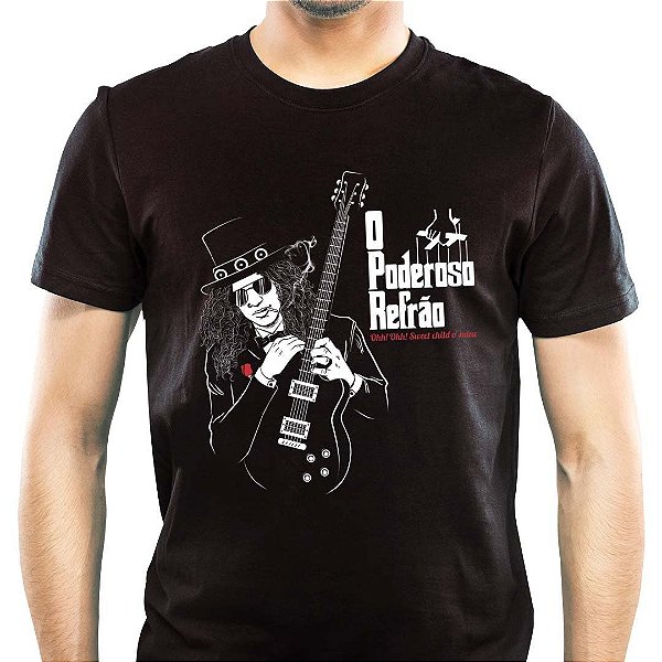 Camiseta Slash The Godfather O poderoso Refrão para adulto com mangas curtas na cor preta