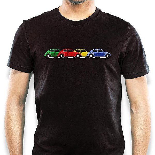 Camiseta premium Fuscas New Beatle Abbey Road para adulto com mangas curtas na cor preta