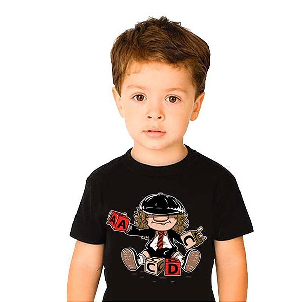 Camiseta rock Young Angus Unissex Infantil
