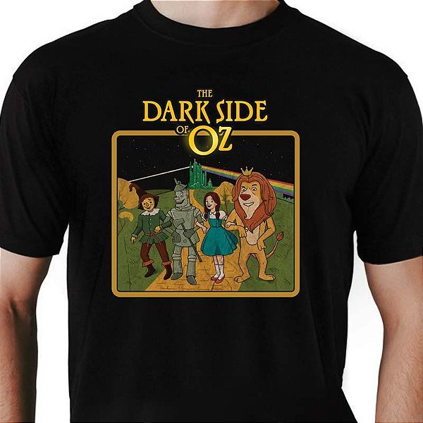 Camiseta rock Dark Side of the Oz tamanho adulto com mangas curtas na cor Preta Premium