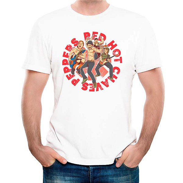 Camiseta Red Hot Chaves Peppers Premium branca | 100% Algodão - Roquenrou |  Estampado na Veia!