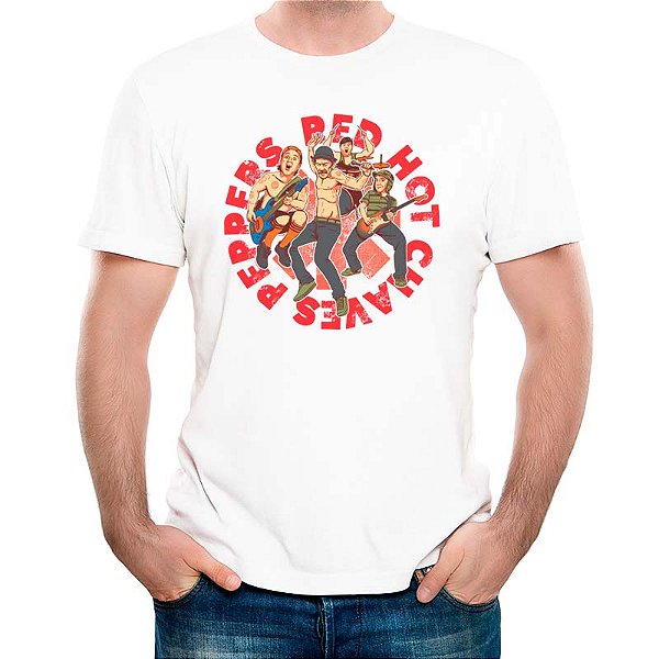 Camiseta Rock Red Hot Chaves Peppers Premium Branca