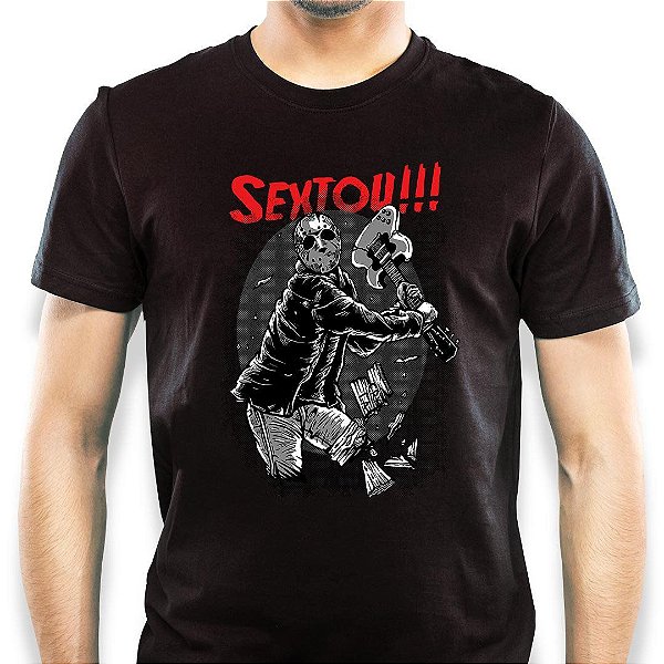 Camiseta rock Jason sextou tamanho adulto com mangas curtas na cor preta Premium