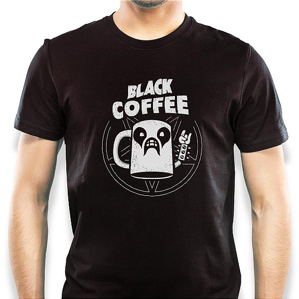Camiseta Rock Black Coffee tamanho adulto com mangas curtas na cor Preta Premium
