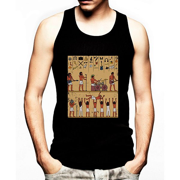 Camiseta Regata Hieroglifos do Rock preta