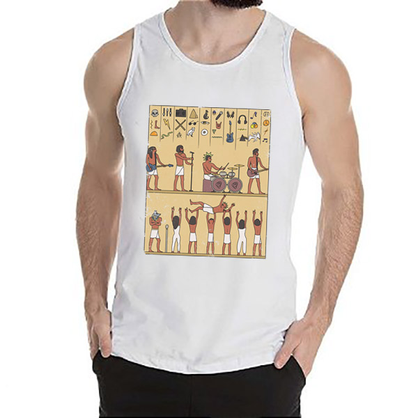 Camiseta Regata Hieroglifos do Rock branca
