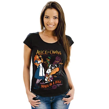 Oferta Relâmpago - Camiseta M e Feminina Alice in Chains Preta Premium