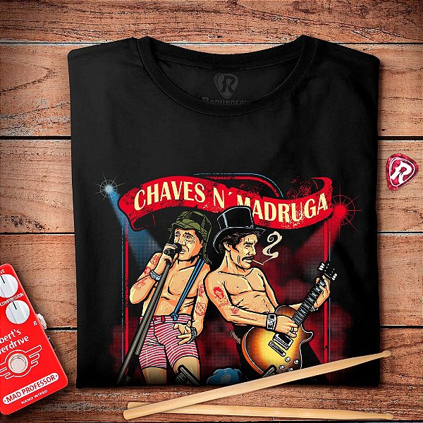Oferta Relâmpago - Camiseta G Masculina e M Feminina Preta Chaves n´Madruga Premium