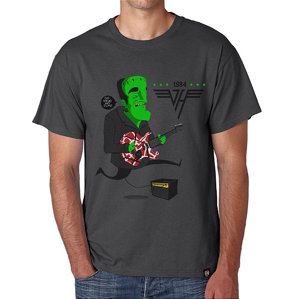Oferta Relâmpago - Camiseta GG Masculina Cinza Van Halen Frankenstein Jump Premium