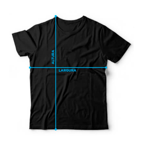 Camiseta com tamanho Personalizado com mangas curtas na cor Preta Premium