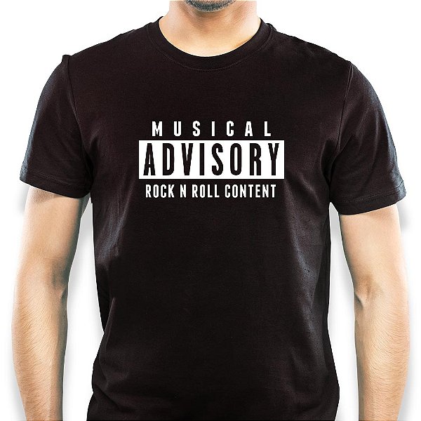 Camiseta Rock n Roll Content tamanho adulto com mangas curtas na cor Preta Premium