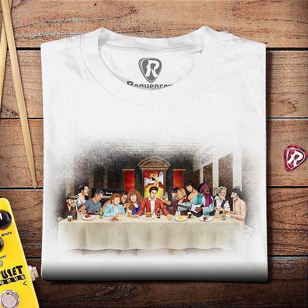 Oferta Relâmpago - Camiseta M masculina Ceia nada santa Branca Premium