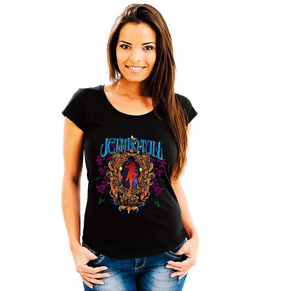 Oferta Relâmpago - Camiseta P Feminina Preta Jethro Tull Premium