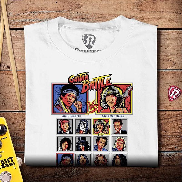 Oferta Relâmpago - Camiseta G Masculina Branca Guitar Battle Premium