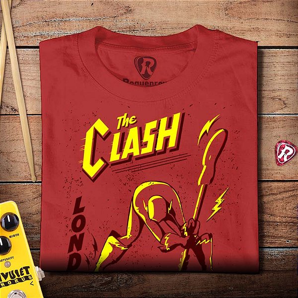 Oferta Relâmpago - Camiseta Premium M Masculina Vermelha Tha Clash The Flash