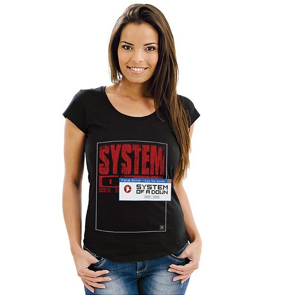 Oferta Relâmpago - Camiseta Preta P Feminina Bug System of a down Premium