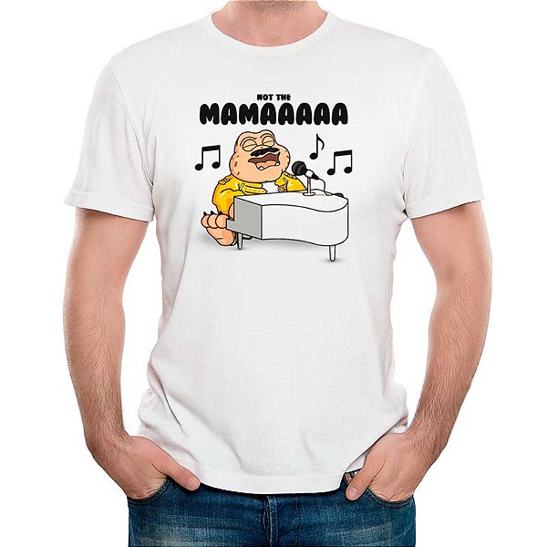 Camiseta Freddie Mercury Not the mama tamanho adulto com mangas curtas na cor branca premium
