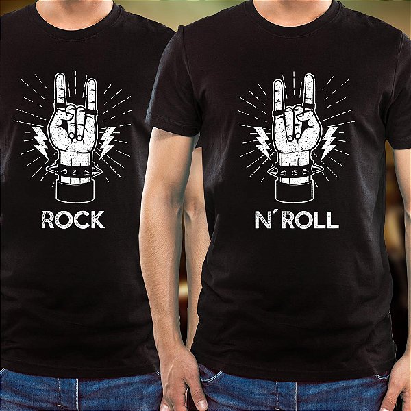 Kit 2 Camisetas premium Rock n´Roll Masculinas Pretas
