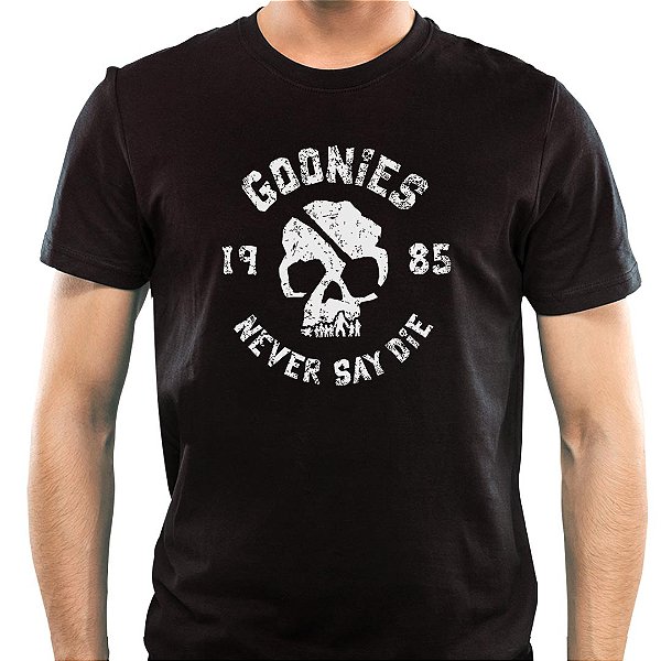 Camiseta Goonies tamanho adulto com mangas curtas na cor preta premium