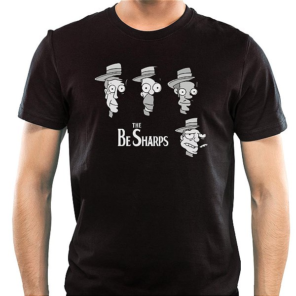 Camiseta The Be Sharps tamanho adulto com mangas curtas na cor preta premium
